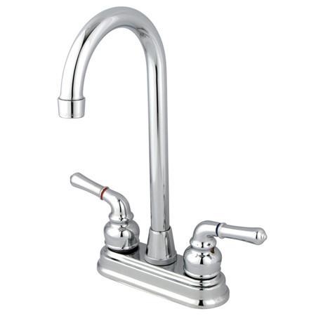Kingston Brass GKB491 Water Saving Magellan Centerset Bar Faucet with Lever Handles, Chrome Kitchen Faucet Kingston Brass 