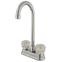 Thumbnail for Kingston Brass GKB491AC Water Saving Magellan Bar Faucet with Acrylic Handles, Chrome Kitchen Faucet Kingston Brass 