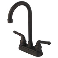 Thumbnail for Kingston Brass GKB495 Water Saving Magellan Bar Faucet with Lever Handles, Oil Rubbed Bronze Kitchen Faucet Kingston Brass 