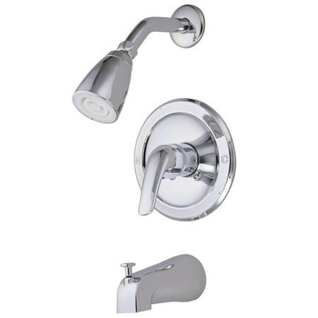 Kingston Brass GKB531L Water Saving Chatham Single Lever Tub & Shower Faucet with Water Savings Showerhead, Chrome Tub Shower Sets Kingston Brass 