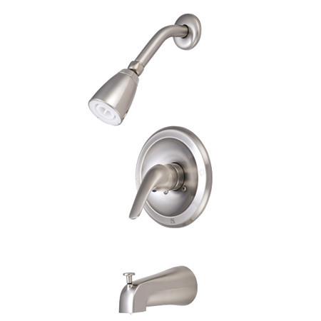 Kingston Brass Chatham Tub & Shower Faucet with Showerhead and Single Lever Handle, Chrome Tub Shower Sets Kingston Brass 