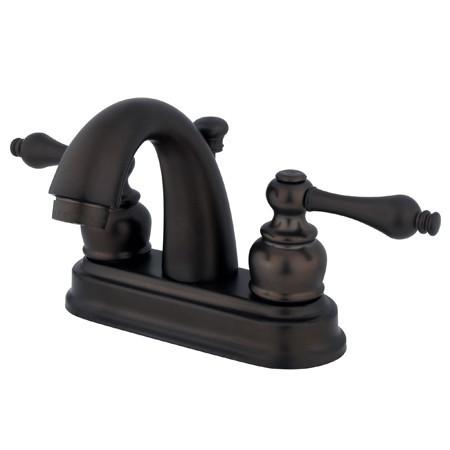 Kingston Brass GKB5615AL Water Saving Restoration Centerset Lavatory Faucet with Metal Lever Handles, Oil Rubbed Bronze Bathroom Faucet Kingston Brass 
