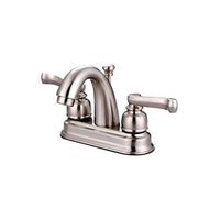 Thumbnail for Kingston Brass Royale Centerset Lavatory Faucet with Scroll Lever Handles, Satin Nickel Bathroom Faucet Kingston Brass 