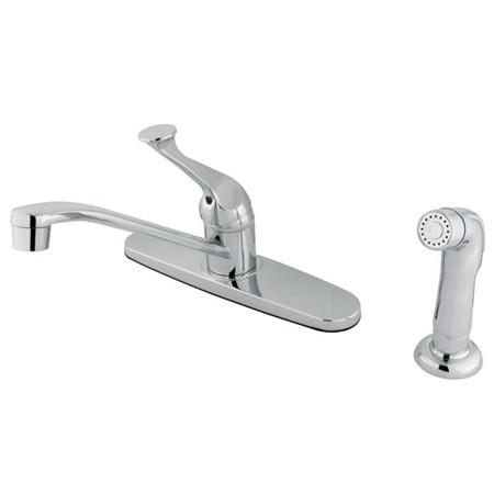 Kingston Brass Chatham Centerset with Single Lever Handle and Matching Side Sprayer, Chrome Kitchen Faucet Kingston Brass 