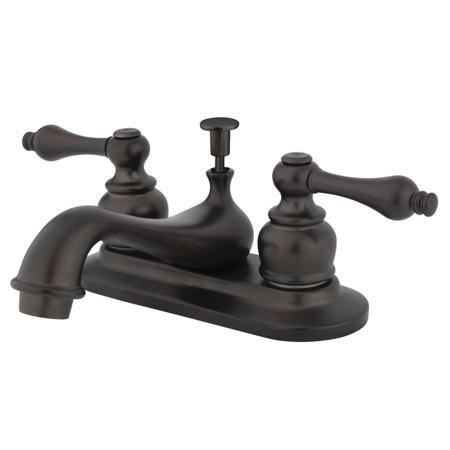 Kingston Brass GKB605AL Water Saving Water Saving Restoration Centerset Lavatory Faucet with Lever Handles, Oil Rubbed Bronze Bathroom Faucet Kingston Brass 