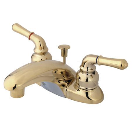 Kingston Brass GKB622 Water Saving Magellan Centerset Lavatory Faucet with Lever Handles, Polished Brass Bathroom Faucet Kingston Brass 
