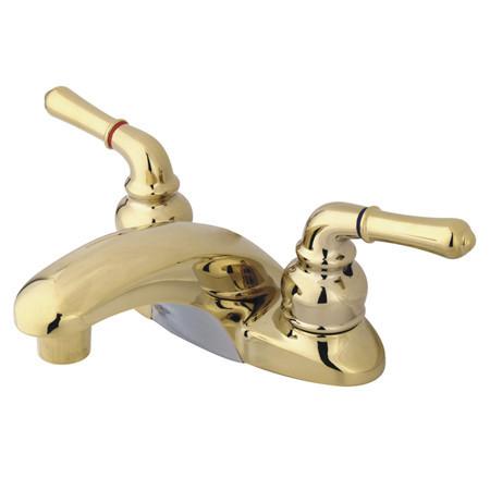 Kingston Brass GKB622LP Water Saving Magellan Centerset Lavatory Faucet with Lever Handles, Polished Brass Bathroom Faucet Kingston Brass 