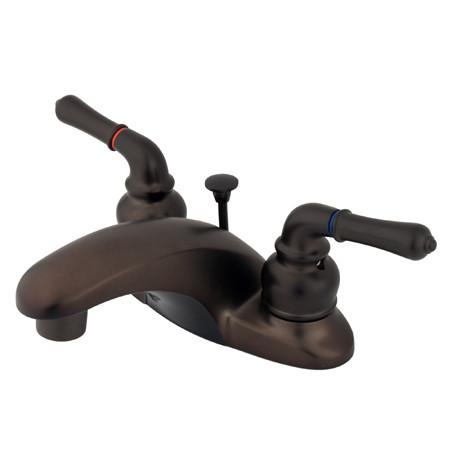 Kingston Brass Magellan Centerset Lavatory Faucet with Lever Handles, Oil Rubbed Bronze Bathroom Faucet Kingston Brass 