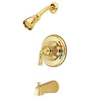 Thumbnail for Kingston Brass GKB632 Water Saving Magellan Tub and Shower Faucet with Water Savings Showerhead, Polished Brass Tub Shower Sets Kingston Brass 