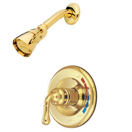 Kingston Brass GKB632SO Water Saving Magellan Shower Combination with 1.5GPM Water Savings Showerhead, Polished Brass Tub Shower Sets Kingston Brass 