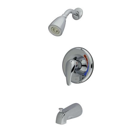 Kingston Brass Chatham Tub & Shower Faucet with 1.5GPM Shower Head and Single Lever Handle, Chrome Tub Shower Sets Kingston Brass 