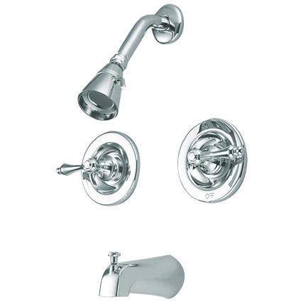 Kingston Brass Vintage Tub & Shower Faucet with Pressure Balanced Valve, Chrome Tub Shower Sets Kingston Brass 