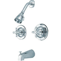 Thumbnail for Kingston Brass GKB661AX Water Saving Vintage Tub & Shower Faucet with Pressure Balanced Valve, Chrome Tub Shower Sets Kingston Brass 