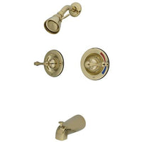 Thumbnail for Kingston Brass Vintage Tub & Shower Faucet with Pressure Balanced Valve, Polished Brass Tub Shower Sets Kingston Brass 