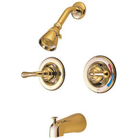 Thumbnail for Kingston Brass Magellan Tub & Shower Faucet with Pressure Balanced Valve, Polished Brass Tub Shower Sets Kingston Brass 