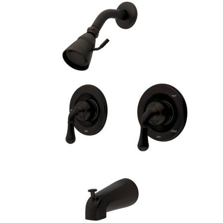 Kingston Brass GKB675 Water Saving Magellan Tub & Shower Faucet with Pressure Balanced Valve, Oil Rubbed Bronze Tub Shower Sets Kingston Brass 