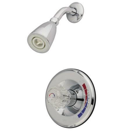 Kingston Brass Chatham Shower Combination with Single Acrylic Handle, Chrome Tub Shower Sets Kingston Brass 
