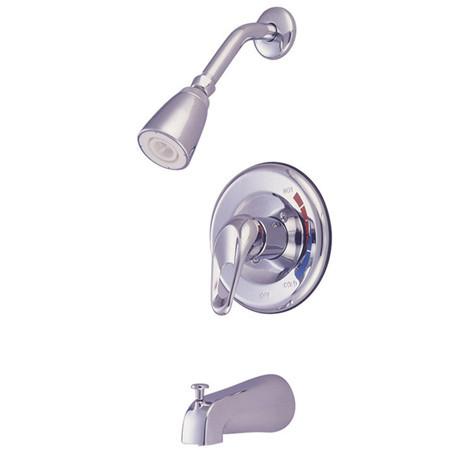 Kingston Brass Chatham Tub & Shower Faucet with 1.5GPM Showerhead and Single Loop Handle, Chrome Tub Shower Sets Kingston Brass 