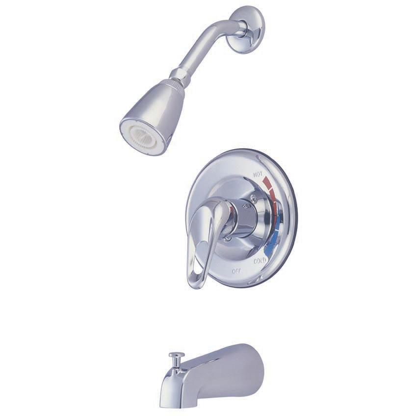 Kingston Brass Chatham Tub & Shower Faucet Trim with 1.5GPM Showerhead and Single Loop Handle, Chrome Tub Shower Sets Kingston Brass 