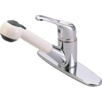 Thumbnail for Kingston Brass Wyndham Pull-out with Single Loop Handle and White Wand, Chrome Kitchen Faucet Kingston Brass 