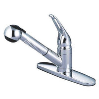 Thumbnail for Kingston Brass Wyndham Pull-out with Single Loop Handle and Matching Wand, Chrome Kitchen Faucet Kingston Brass 