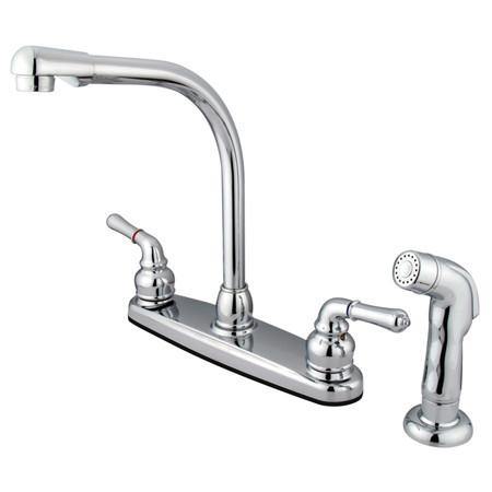 Kingston Brass Magellan Centerset Kitchen Faucet with Matching Side Sprayer, Chrome Kitchen Faucet Kingston Brass 