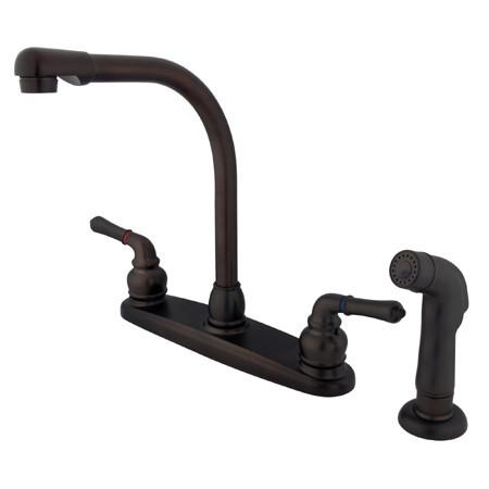 Kingston Brass GKB755SP Water Saving Magellan Centerset Kitchen Faucet with Matching Side Sprayer, Oil Rubbed Bronze Kitchen Faucet Kingston Brass 