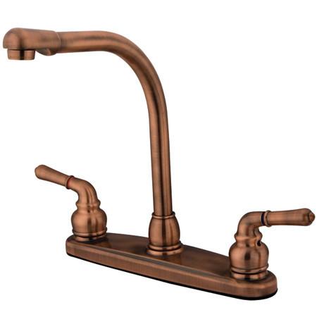 Kingston Brass Magellan Centerset Kitchen Faucet, Antique Copper Kitchen Faucet Kingston Brass 