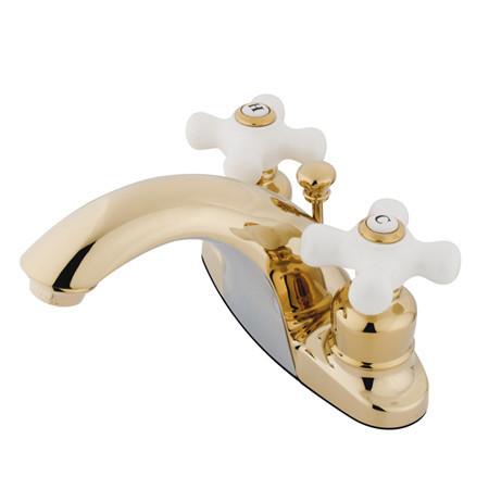 Kingston Brass English Country Centerset Lavatory Faucet, Polished Brass Bathroom Faucet Kingston Brass 