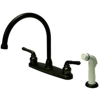 Thumbnail for Kingston Brass Magellan Centerset Kitchen Faucet with White Sprayer, Oil Rubbed Bronze Kitchen Faucet Kingston Brass 