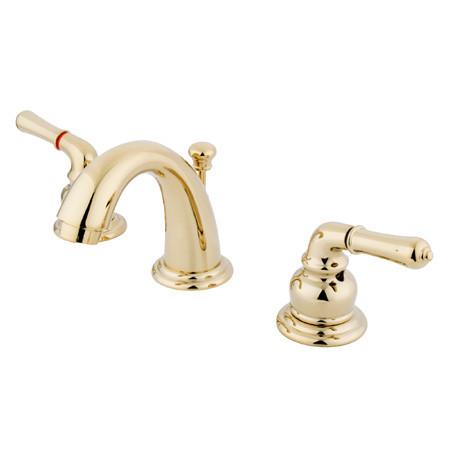 Kingston Brass Magellan Mini Widespread Lavatory Faucet with Retail Pop-Up, Polished Brass Bathroom Faucet Kingston Brass 