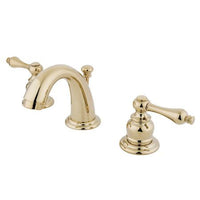 Thumbnail for Kingston Brass GKB912AL Water Saving English Country Mini Widespread Lavatory Faucet with Retail Pop-Up, Polished Brass Bathroom Faucet Kingston Brass 