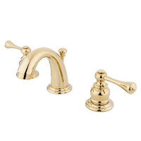 Thumbnail for Kingston Brass Vintage Mini Widespread Lavatory Faucet with Retail Pop-Up, Polished Brass Bathroom Faucet Kingston Brass 
