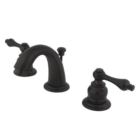 Kingston Brass GKB915AL Water Saving English Country Mini Widespread Lavatory Faucet with Retail Pop-Up, Oil Rubbed Bronze Bathroom Faucet Kingston Brass 