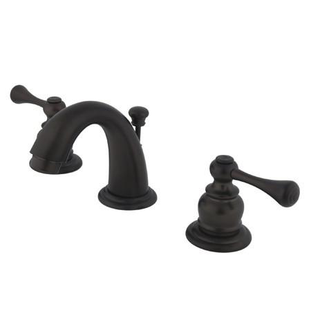 Kingston Brass GKB915BL Water Saving Vintage Mini Widespread Lavatory Faucet with Retail Pop-Up, Oil Rubbed Bronze Bathroom Faucet Kingston Brass 