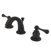 Thumbnail for Kingston Brass GKB915BL Water Saving Vintage Mini Widespread Lavatory Faucet with Retail Pop-Up, Oil Rubbed Bronze Bathroom Faucet Kingston Brass 