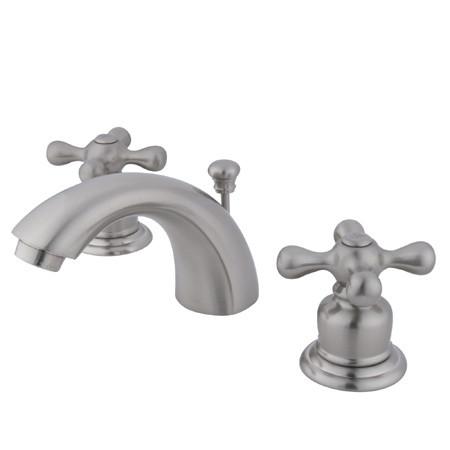 Kingston Brass GKB948AX Water Saving Magellan Mini Widespread Lavatory Faucet, Satin Nickel Bathroom Faucet Kingston Brass 