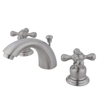 Thumbnail for Kingston Brass GKB948AX Water Saving Magellan Mini Widespread Lavatory Faucet, Satin Nickel Bathroom Faucet Kingston Brass 