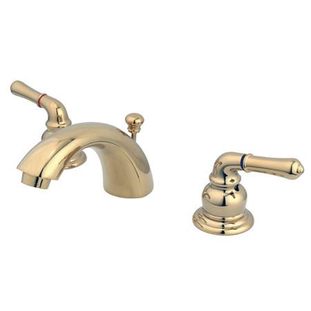 Kingston Brass GKB952 Water Saving Magellan Mini Widespread Lavatory Faucet, Polished Brass Bathroom Faucet Kingston Brass 