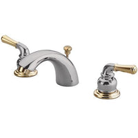 Thumbnail for Kingston Brass GKB954 Water Saving Magellan Mini Widespread Lavatory Faucet, Chrome with Polished Brass Trim Bathroom Faucet Kingston Brass 