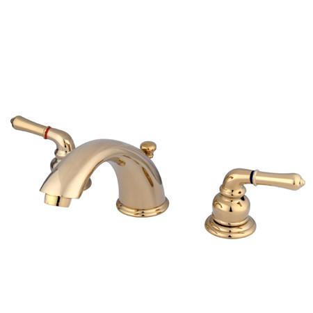 Kingston Brass GKB962 Water Saving Magellan Widespread Lavatory Faucet, Polished Brass Bathroom Faucet Kingston Brass 