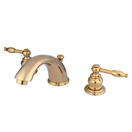 Kingston Brass GKB962KL Water Saving Knight Widespread Lavatory Faucet, Polished Brass Bathroom Faucet Kingston Brass 