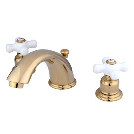 Kingston Brass GKB962PX Water Saving English Country Widespread Lavatory Faucet, Polished Brass Bathroom Faucet Kingston Brass 