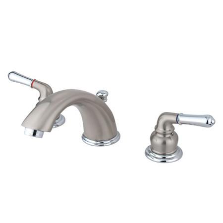 Kingston Brass Magellan Widespread Lavatory Faucet, Satin Nickel with Chrome Trim Bathroom Faucet Kingston Brass 