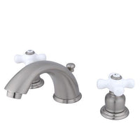 Thumbnail for Kingston Brass GKB968PX English Country Widespread Lavatory Faucet, Satin Nickel Bathroom Faucet Kingston Brass 