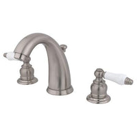 Thumbnail for Kingston Brass GKB988PL Water Saving English Country Widespread Lavatory Faucet, Satin Nickel Bathroom Faucet Kingston Brass 