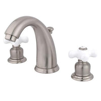 Thumbnail for Kingston Brass GKB988PX Water Saving English Country Widespread Lavatory Faucet, Satin Nickel Bathroom Faucet Kingston Brass 