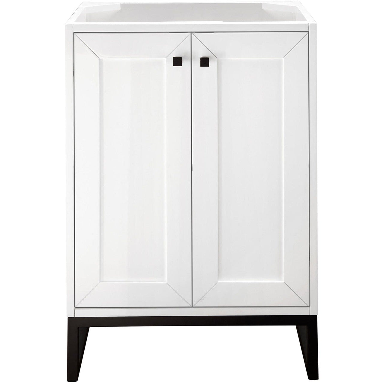 James Martin Chianti 24" Single Vanity Vanity James Martin Glossy White - Matte Black Cabinet Only 