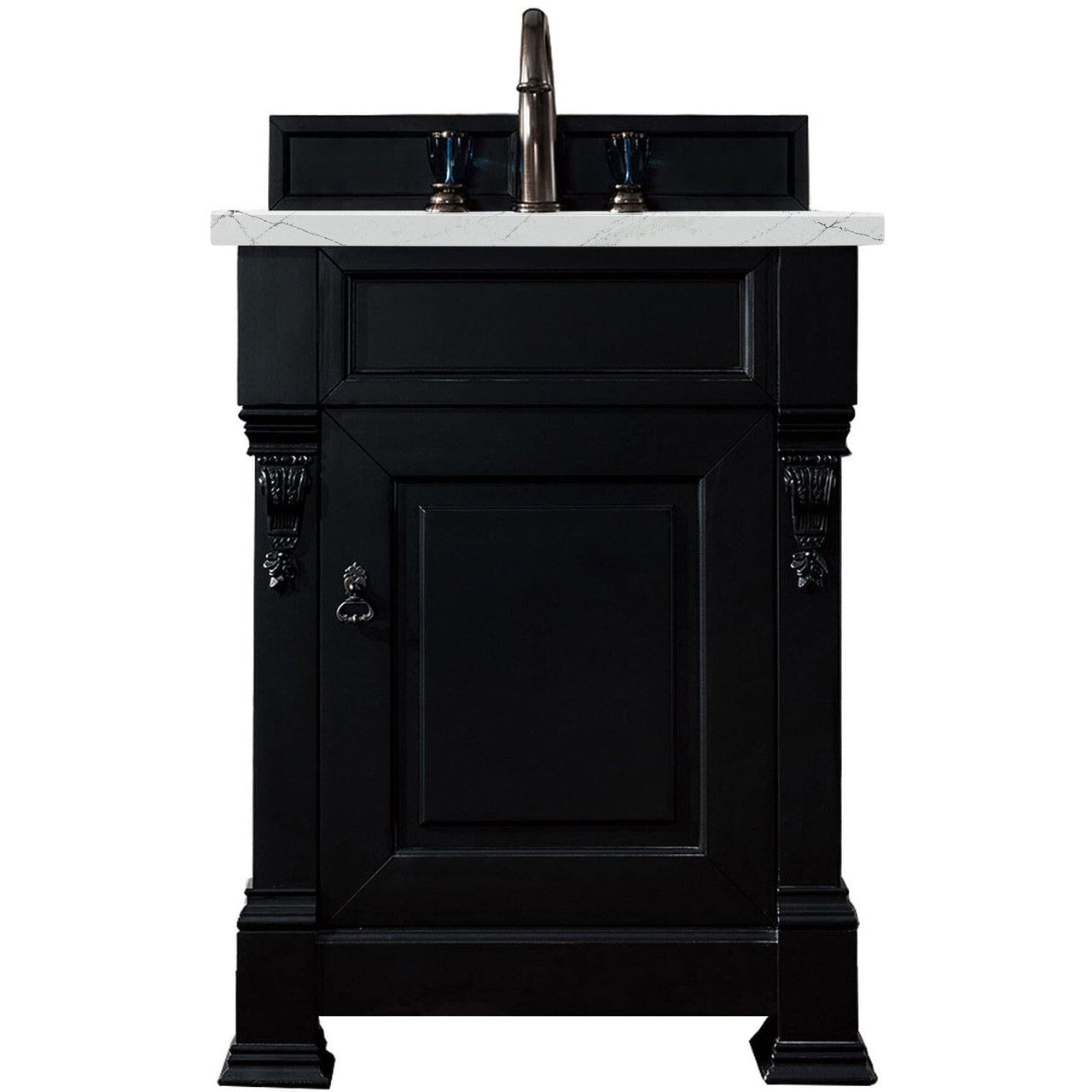 James Martin Brookfield 26" Single Vanity Vanities James Martin Antique Black w/ 3 CM Ethereal Noctis Quartz Top 