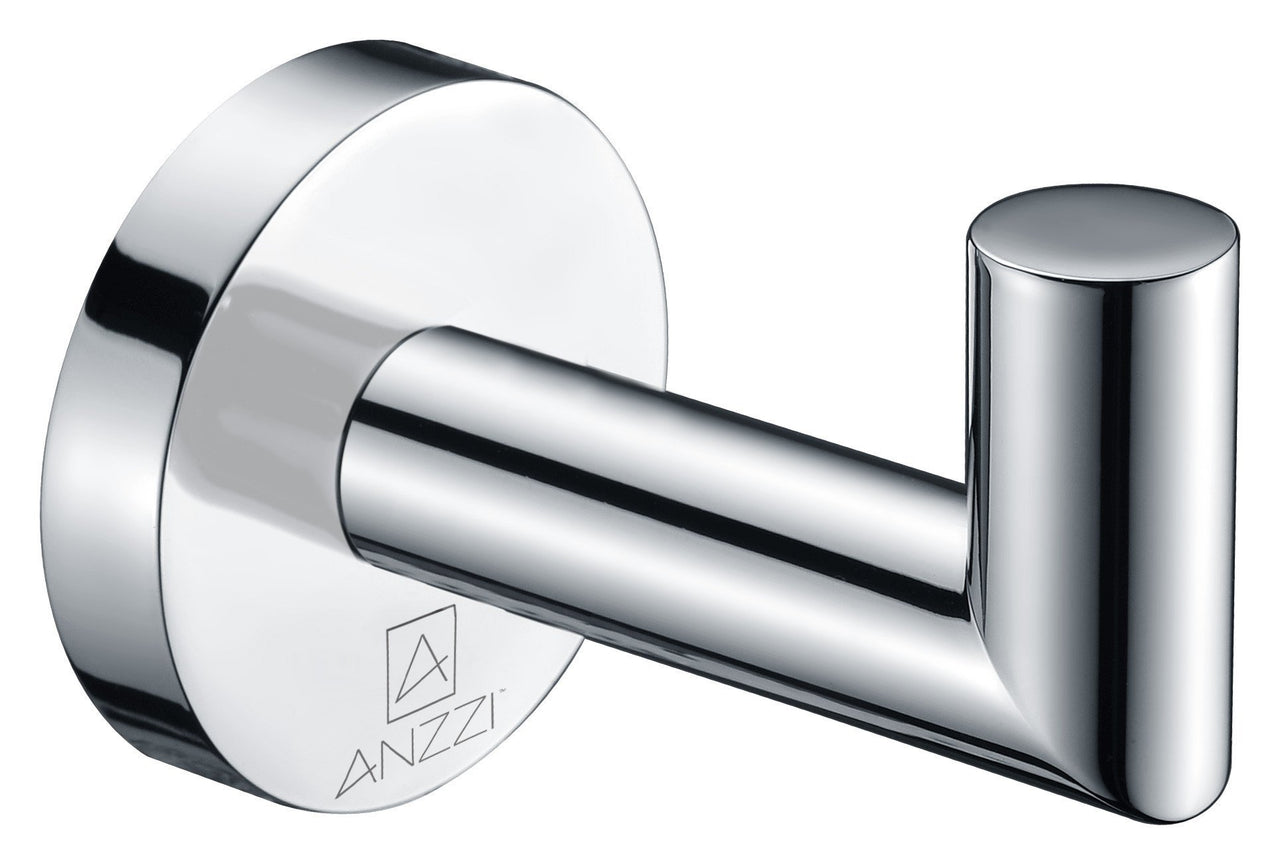 Caster 2 Series Robe Hook in Polished Chrome bath towel hooks ANZZI 